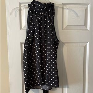 Black and White Polka Dot Sleeveless Top